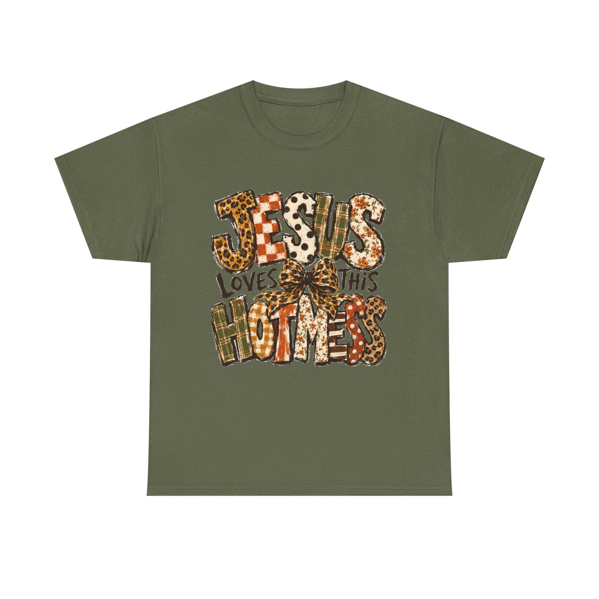 Jesus Loves This Hot Mess Leopard Graphic T-Shirt