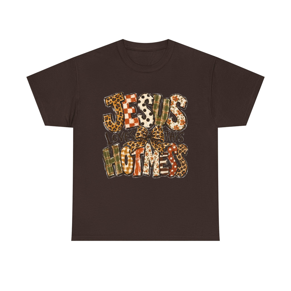 Jesus Loves This Hot Mess Leopard Graphic T-Shirt
