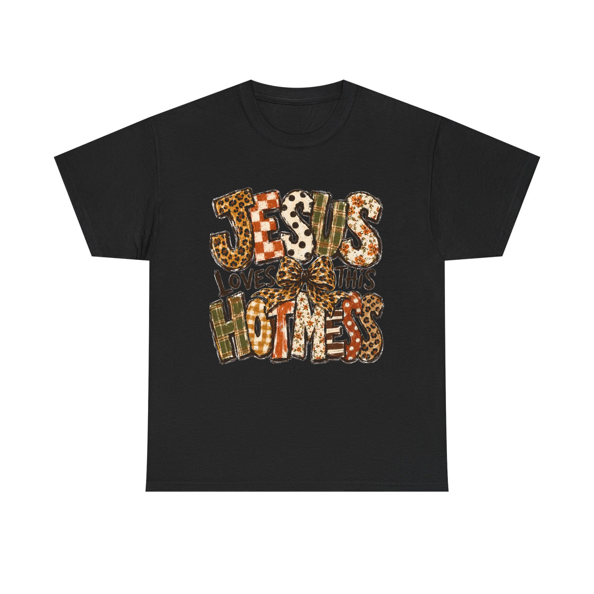 Jesus Loves This Hot Mess Leopard Graphic T-Shirt
