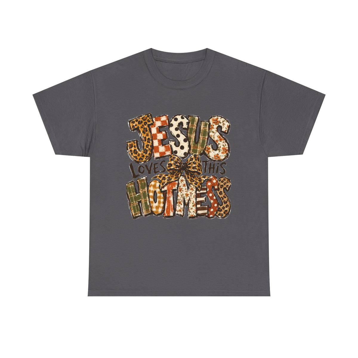 Jesus Loves This Hot Mess Leopard Graphic T-Shirt