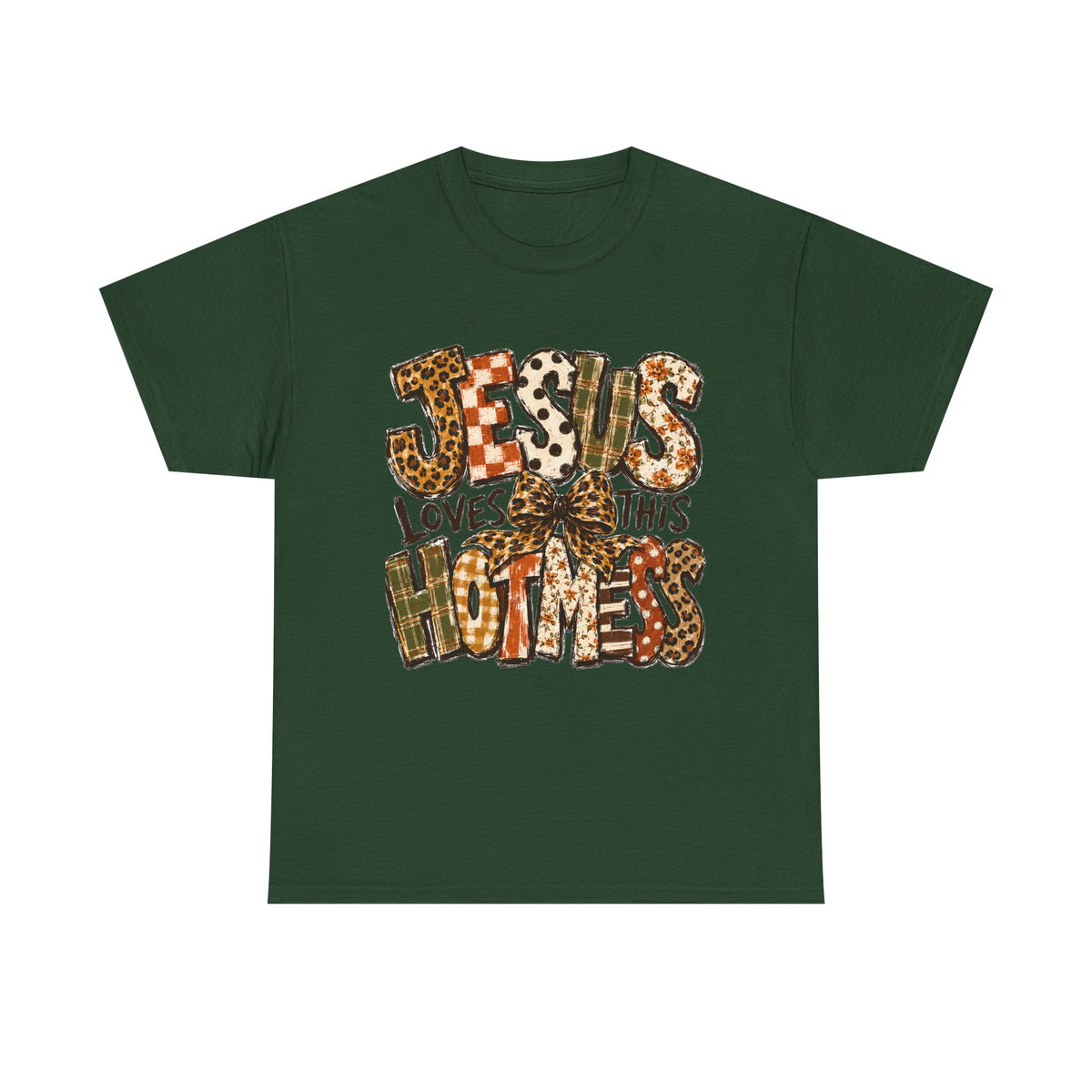 Jesus Loves This Hot Mess Leopard Graphic T-Shirt